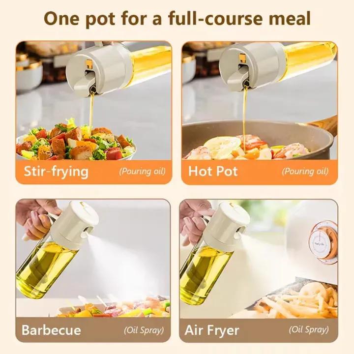 2-in-1 Glass Oil Sprayer & Dispenser Bottle, 450 Ml