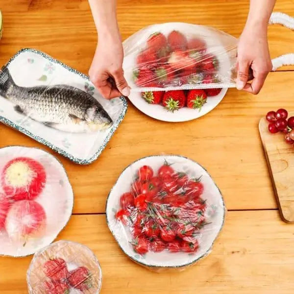 Durable Plastic Food Cover - Set of 100 Pcs